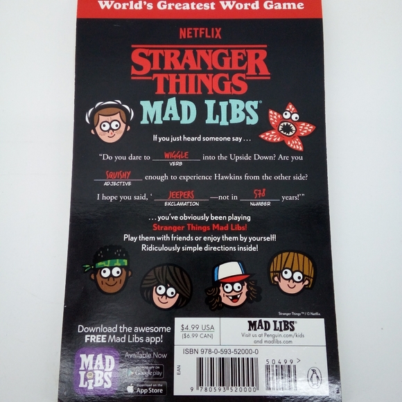 New Netflix Stranger Things 2022 Mad Libs World's Greatest Word Game Book - Picture 2 of 5